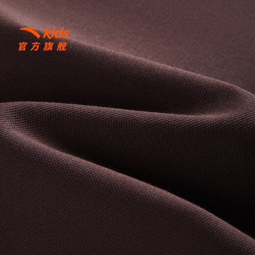 Anta children's T-shirt for boys and girls 2026 summer soft breathable lapel simple and versatile outdoor short T football T tile brown purple-4 150