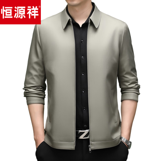 Hengyuanxiang executive jacket men's stand collar solid color business casual jacket men's loose plus fat plus size dad lapel top black M 170