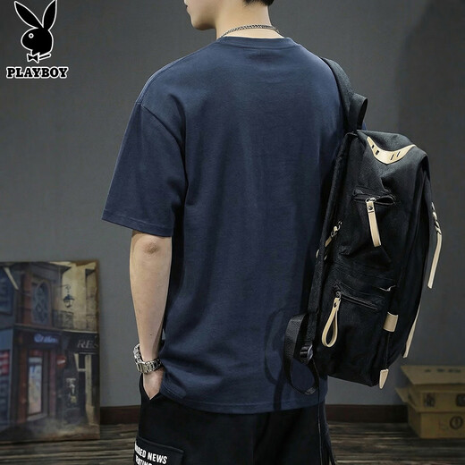 Playboy (PLAYBOY) short-sleeved T-shirt men's summer thin pure cotton men's half-sleeved T-shirt round neck casual loose top