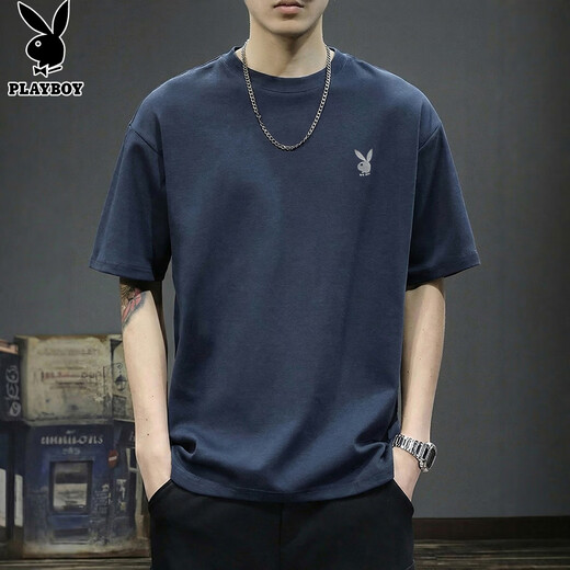 Playboy (PLAYBOY) short-sleeved T-shirt men's summer thin pure cotton men's half-sleeved T-shirt round neck casual loose top