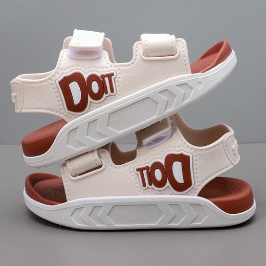 Children's and Girls' Sandals Internet Celebrities Sports, Leisure and Fashion Summer Boys and Baby Anti-Slip Korean Style Middle and Large Children's Beach Shoes Rose Red 33 Inner Length 20.5cm