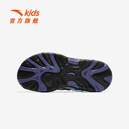 安踏童鞋儿童凉鞋男大童鞋2025年夏季新品户外包头户外运动溯溪沙滩鞋 【男童】黑/碧落蓝/暮紫色-4 34