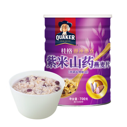 China Taiwan Quaker (QUAKER) oatmeal breakfast cereal ready-to-eat purple rice yam oatmeal 700g (new and old packaging randomly delivered)