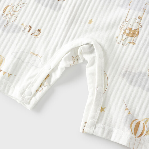 Tongtai (TONGTAI) baby jumpsuit, summer pure cotton baby clothes, children's three-quarter sleeves, nine-quarter pants, romper, pajamas, blue 66cm