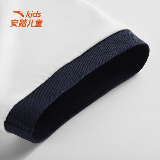 ANTA children's dress for girls and boys 2026 summer new elite culture series comfortable and skin-friendly dress pure white-1 130 cm