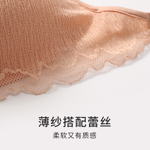 Jinsanta Silk Wire-Free Push-Up Bra Breathable, Comfortable, Thin Lace Thin Underwear Monsoon Blue 70B