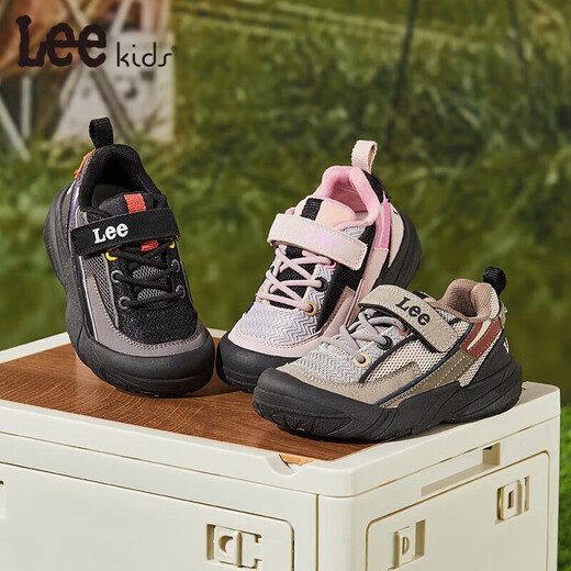 Lee Children's Shoes Spring New Children's Sports Shoes for Large Children Outdoor Non-Slip Hiking Shoes for Boys Low-top Running Shoes for Girls Pink 26 Recommended Foot Length 158-163mm
