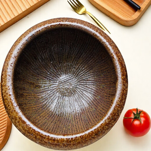 Fantasy old-fashioned household thickening bowl large grinder, traditional Chinese medicine pepper and garlic special beating bowl with wooden stick, one beating bowl stick