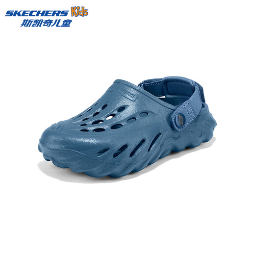 Skechers Skechers Children's Bubble Shoes Boys' Hydrophobic Lightweight Beach Crocs Summer Middle and Large Children's Sandals 406645L Boys/Dark Gray Blue/SLT 36