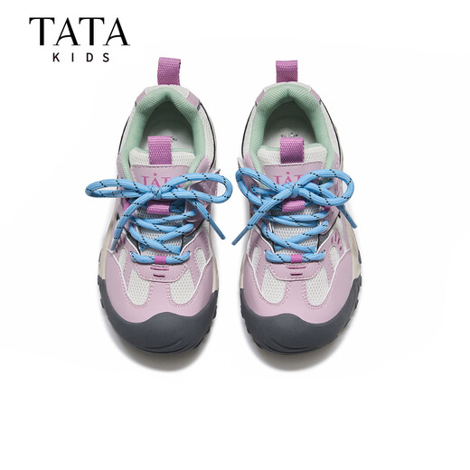 Tata (TATA) children's shoes children's sports shoes 2026 spring new boys casual versatile moral training shoes rubber outsole outdoor shoes TT6121 purple 37