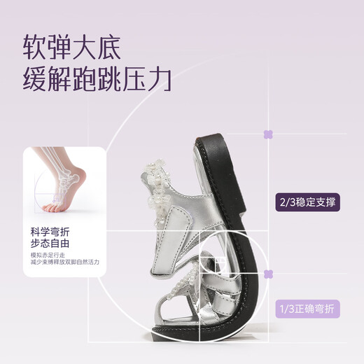 Tongmeng Sunny Girls Summer Sandals 26 New Children's Shoes Princess Shoes Baotou Summer Style Little Girls Soft Bottom Silver Baby Girl