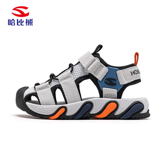 HOBIBEAR children's shoes summer boys outdoor hollow toe sports sandals lightweight girls beach shoes 621310 gray black 36