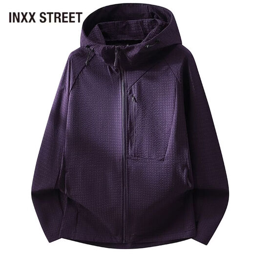Inxx (inxx) INXX STREET couple sports casual jacket men's spring and autumn new hooded loose casual windproof jacket dark purple (men's style) M