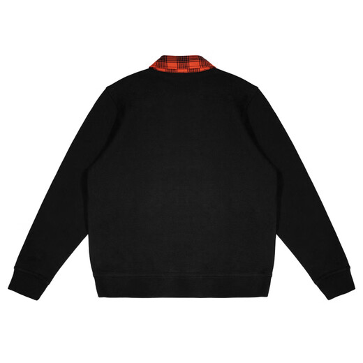 Burberry (BURBERRY) custom clothing BurbrryFantasy incredible vermilion collar plaid stitching retro sports style comfortable black 2XL