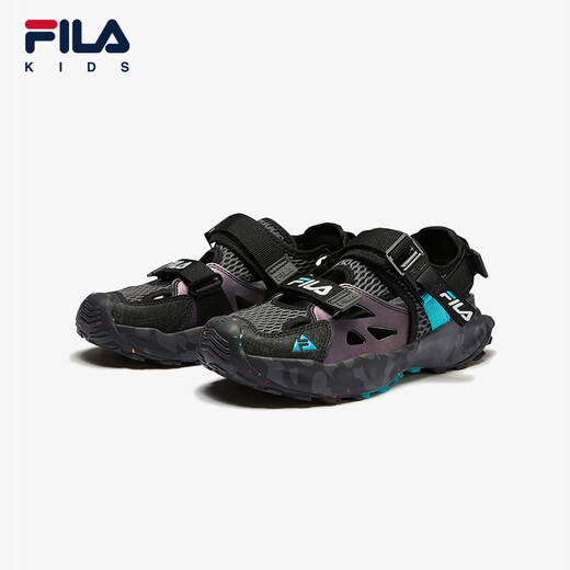FILA Children's Shoes Children's Sandals Summer Comfortable Casual Shoes for Boys and Adults Black/Castle Gray-BD 33 Inner Length 20.5cm
