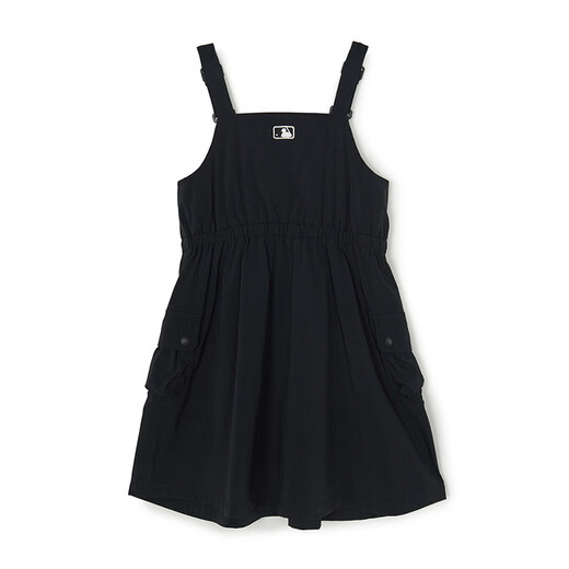 MLB Children's Official Girls Comfortable Embroidered LOGO Sweet and Cool Adjustable Work Suspender Dress Black 150 cm
