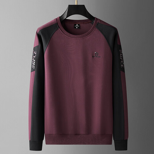 K-Boxing men's sports suit spring and autumn round neck pullover sweatshirt morning running pure cotton new loose running long-sleeved casual wear red XL (recommended 120-140 Jin Jin equals 0.5 kg)