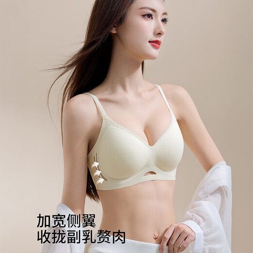 Urban Beauty Underwear Women's Small Breast Gathering Anti-Sagging Anti-Expansion Auxiliary Breast Retraction Summer Wireless Seamless Beautiful Back Bra Elegant Black Comfortable Breathable Seamless Gathering M Recommended Weight Approximately 85-105 Jin Jin is equal to 0.5 kg
