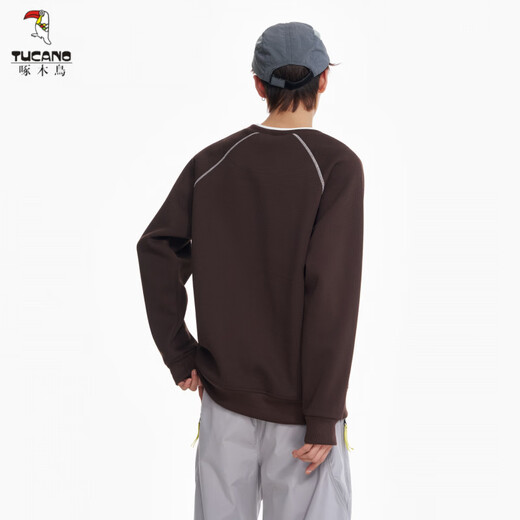 Woodpecker (TUCANO) 2026 spring and autumn Hasselblad line large size contrasting color V round neck fake two-piece outdoor sports texture top sweatshirt for men dark blue M