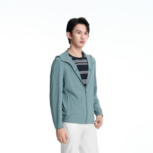 K-Boxing Men's UV Protection Casual Cool Summer Jacket BKXK2317 Misty Blue L