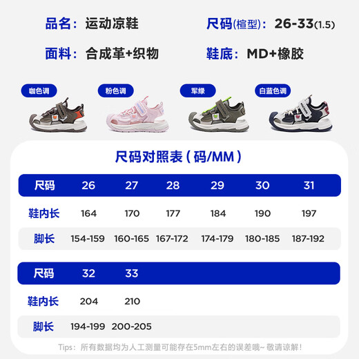 Minibala (minibala) children's shoes, children's sandals, summer new style, outdoor casual toe-toe sports sandals for boys and girls, anti-collision shoes for small and medium-sized children, pink size 27, suitable for feet length 16.0-16.5cm