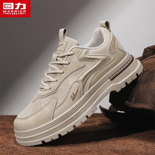 回力男鞋男士秋冬季新款板鞋厚底工装休闲鞋子劳保马丁靴男 黑色 43 