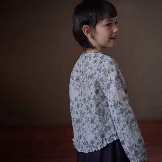 Haqi children's clothing spring and autumn children's tops Korean style floral fungi long-sleeved shirt girls spring clothing 2026 new girls floral 110