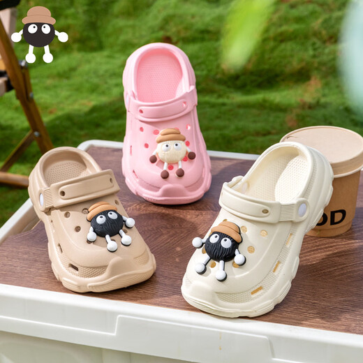 韵优利(yunyouli)儿童洞洞鞋男童夏季2026新款外穿防滑中大童户外拖鞋煤球新款 黑色(升级版) 28 29码 内长17.5cm约3.5/4岁