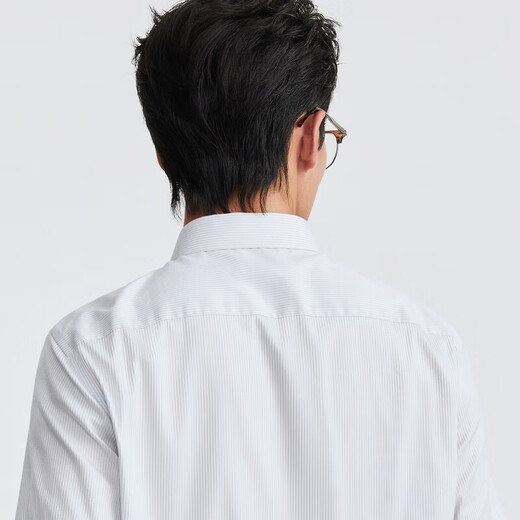 Jiumuwang shopping mall same style + containing mulberry silk men's short-sleeved shirt men's 26 spring and summer new elastic comfortable top JX slim version + high-rise gray + FS2621812 38 (165/84A)