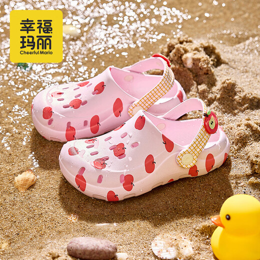 Happy Mary Croc Shoes Children's Slippers Girls Summer 2026 New Soft Bottom EVA Girls Princess Cute Sandals Slippers for Outerwear Off-White 24 Inner Length 24cm Suitable for Feet 37-38