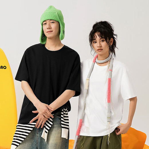 Pull back ice silk T-shirt for men and women, summer short-sleeved 2026 new style ins style cat small print simple trendy brand couple wear white (ha cat head and chest logo) ice silk cool feeling L /175 (recommended 120Jin Jin is equal to 0.5kg -140Jin Jin is equal to about 0.5kg)