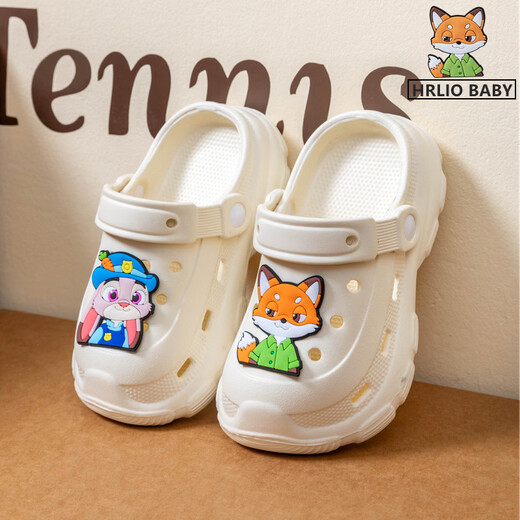 韵优利(yunyouli)儿童夏季拖鞋卡通室内包头男女童洞洞鞋疯狂动物城宝宝包头拖鞋 黑色(升级版) 28 29码 内长17.5cm约3.5/4岁