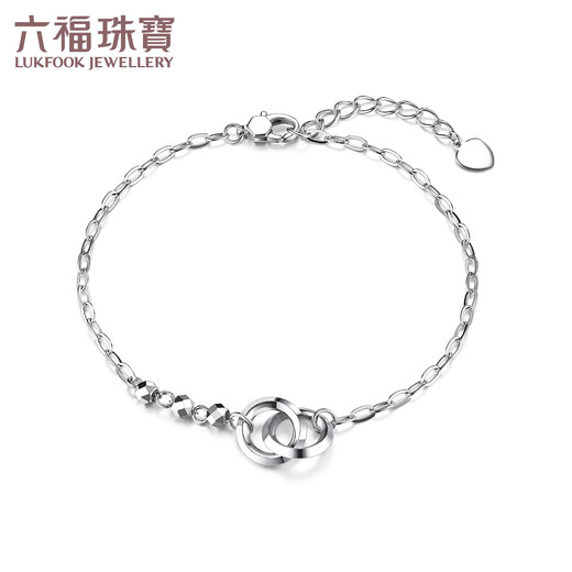 Lukfook Jewelry platinum 950 interlocking double-ring platinum bracelet, priced F63P0008DS 3.51 grams (including labor cost 400 yuan)