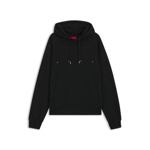 BOSS men's sweatshirt, warm and comfortable cotton hooded daily casual jacket, simple black, one size fits all | LARGE