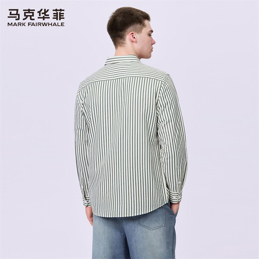 Mark Huafei striped woven lapel long-sleeved shirt men's 2026 spring new trendy handsome shirt jacket