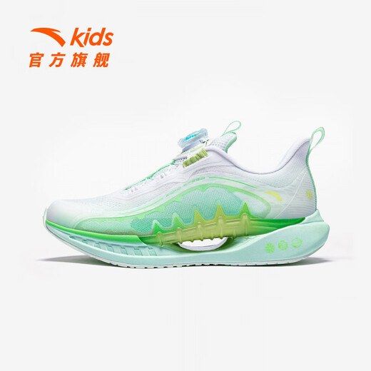 Anta Children's Sports Shoes Chai Feng 8 Running Shoes Universal Big Children's Shoes 26 Summer Breathable Knob Buttons Shopping Mall Same Style Men Anta White/Xichen Green-1 32
