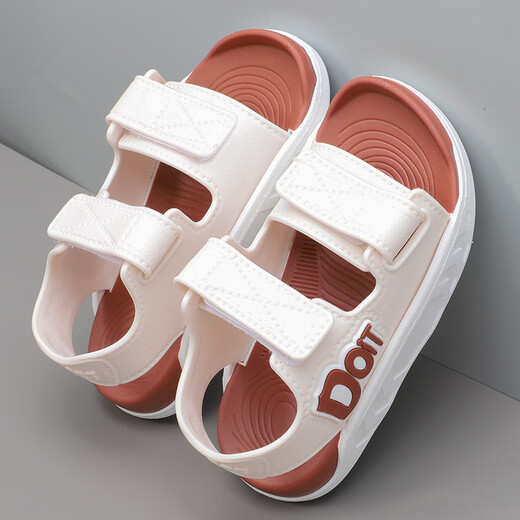 Children's and Girls' Sandals Internet Celebrities Sports, Leisure and Fashion Summer Boys and Baby Anti-Slip Korean Style Middle and Large Children's Beach Shoes Rose Red 33 Inner Length 20.5cm