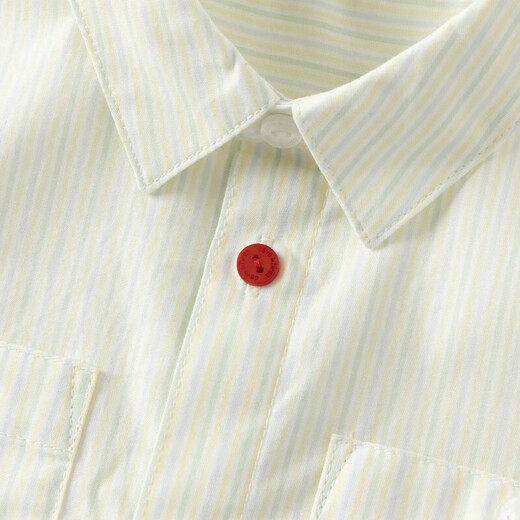 DAVE&BELLA children's shirt 2026 spring new college style boys' long-sleeved shirt cotton children's top boy baby clothes three-color stripes ready stock 100 cm (recommended height 90-100cm)