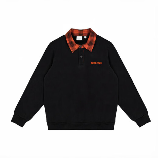 Burberry (BURBERRY) custom clothing BurbrryFantasy incredible vermilion collar plaid stitching retro sports style comfortable black 2XL
