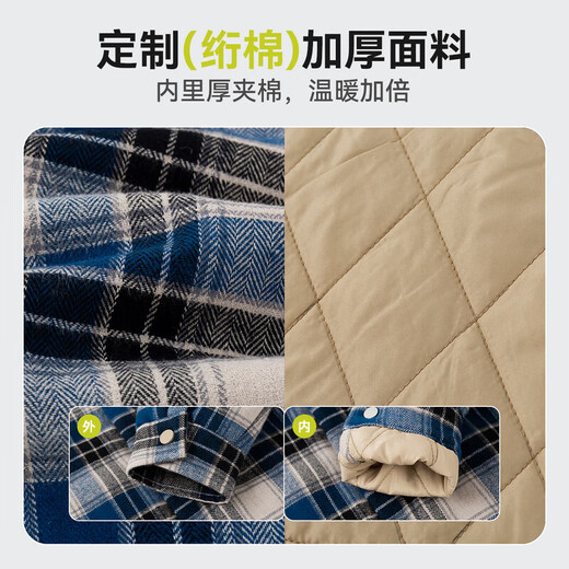 Dudujia Boys' Shirts Winter Children's Plaid Jackets Women's Plaid Fashion Versatile Autumn and Winter Style Shirts Trendy Navy 90