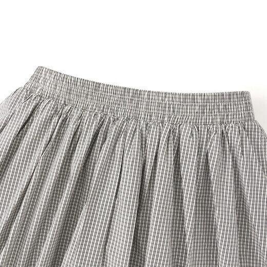 ELLE KIDS children's clothing fine plaid bud skirt girls spring new casual elastic waist A-line retro skirt black and white plaid 150