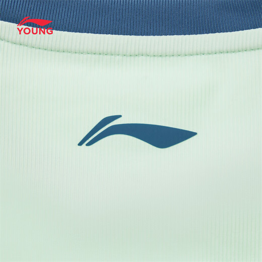 Li-Ning Children's Clothing Children's Short-Sleeved T-shirt for Boys and Girls Ice Comfort Moisture-wicking Sun Protection Vest Top YTSW025 Aqua/Pirate Blue-1 170