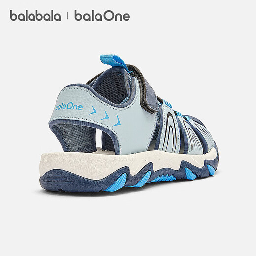 Bala Bala One children's shoes children's sandals boys' sports shoes 2026 Xia Xin outdoor toe-toe shoes blue tone 00388 28 (foot length 16.8-17.2/inner length 18.3)