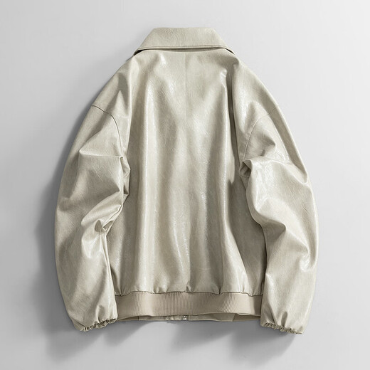 Men's Spring and Autumn Lapel Leather Jacket Youth Outdoor Sports and Leisure Versatile Leather Jacket New Windproof Leather Jacket Brown 2630 L Recommended 125-150Jin Jin equals 0.5 kg