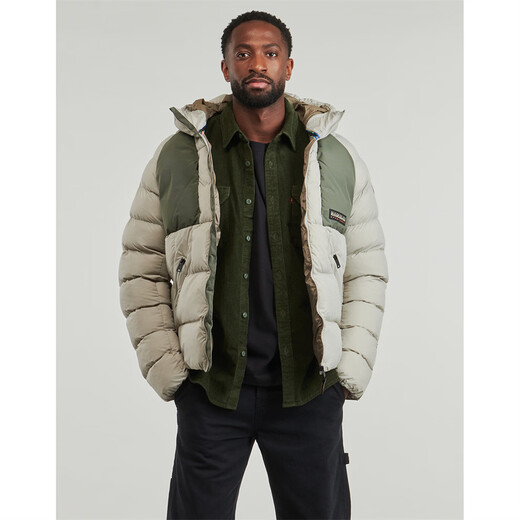 NAPAPIJRI Men's Warm Cotton Clothes Outdoor Casual Bread Clothes Coldproof Hooded Jackets Cotton Clothes Beige 2026 New Tops Beige M (EU)