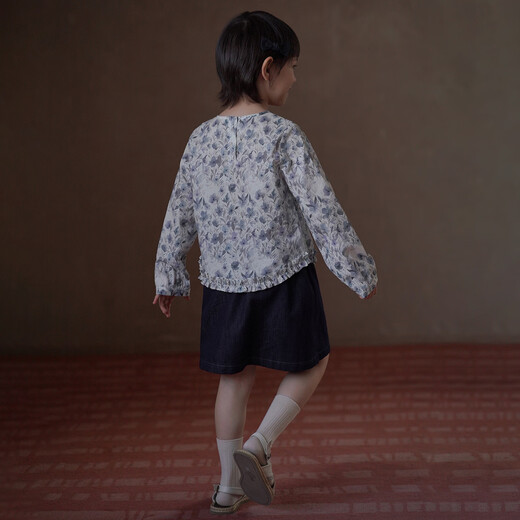 Haqi children's clothing spring and autumn children's tops Korean style floral fungi long-sleeved shirt girls spring clothing 2026 new girls floral 110