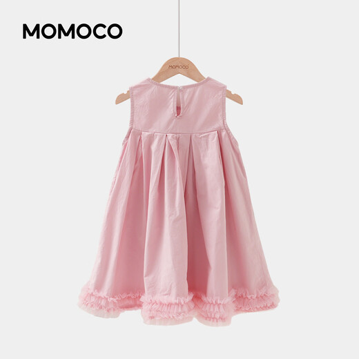 Mamie Maka (MOMOCO) children's clothing girls' dress 2026 summer style sweet and exquisite sleeveless dress for middle and large children pink 023 90