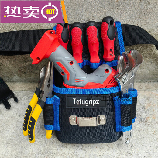 TETUGRIPZ Electrician's Tool Bag Sturdy and Durable Waist Bag Men's Multi-Function Tool Bag Small Tool Bag Portable Mini Red