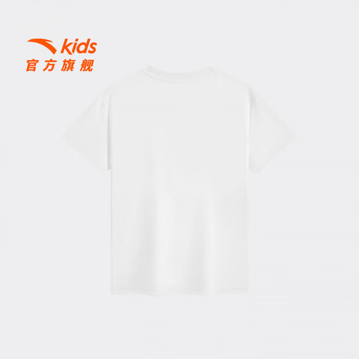 Anta children's T-shirt for boys and girls, easy to wash T2026 summer new product, cool, quick-drying, breathable, simple and versatile, short T running T, pure white-1 165