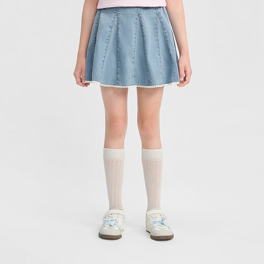 BALABALA balaOne BALABALA children's clothing girls short skirt children's skirt 2026 summer new denim skirt sweet denim medium blue 88201 120